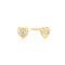 Gold Sparkling Shield Stud Earrings